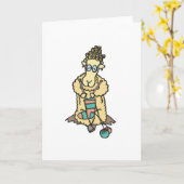 Cartes de voeux Tricot mouton (Fleur jaune)