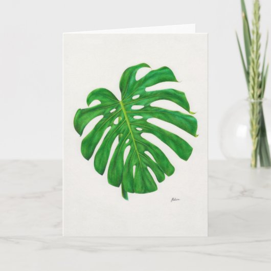 Cartes de voeux tropicales de feuille de Monstera (Devant)