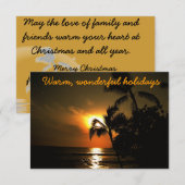 Cartes de voeux tropicales de palmier de Noël (Devant / Derrière)