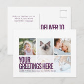 Cartes de vœux universelles modernes 6 photos blan (Devant / Derrière)