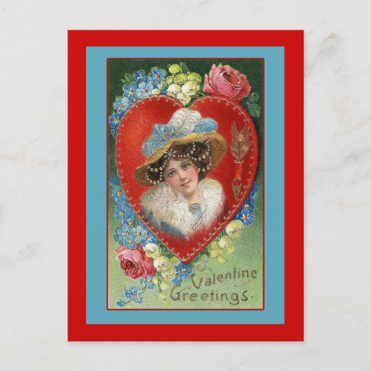 Cartes de voeux Valentine Art vintage (Devant)