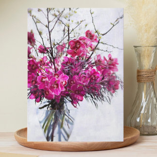 Cartes de vœux vierges avec orchidées Tigre Violet