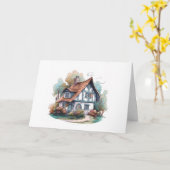 Cartes de vœux vierges de maison de campagne charm (Fleur jaune)