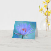 Cartes de vœux vierges Fleur de Lys Bleu Pastel (Fleur jaune)