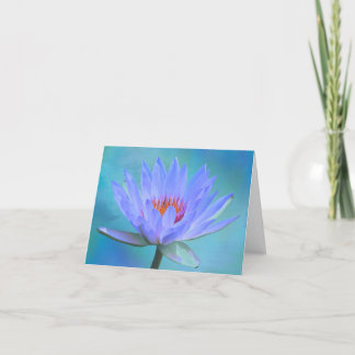 Cartes de vœux vierges Fleur d'eau bleu pastel