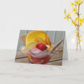 Cartes de voeux vierges Sundae de glace crème glac (Fleur jaune)