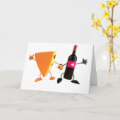 Cartes de vœux vin et fromage (Fleur jaune)