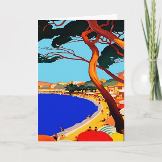 Cartes de voeux vintage Côte d'Azur (Devant)