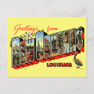 Cartes de vœux vintage de La Nouvelle-Orléans cart