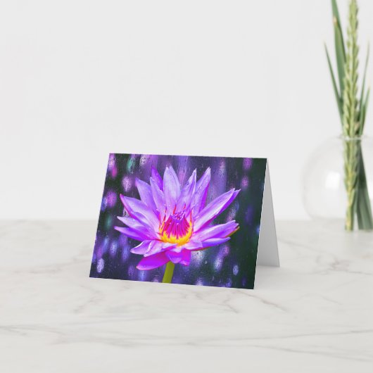 Cartes de voeux Violet Lavender Water Lily Note (Devant)
