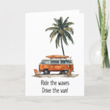 Cartes de voeux VW Campervan Waves