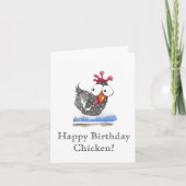 Cartes de voeux Whimsical Joyeux poulet d'annivers (Devant)