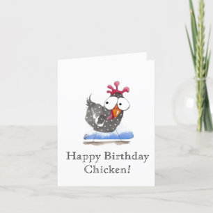Cartes de voeux Whimsical Joyeux poulet d'annivers