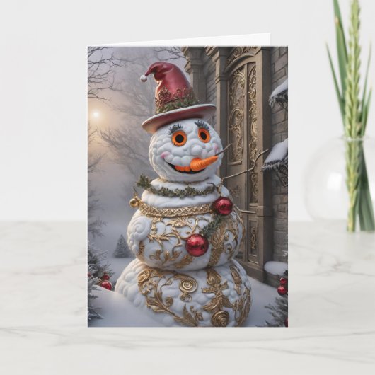 Cartes de voeux Whimsical - Snowman (Devant)