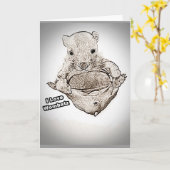 Cartes de voeux Wombat Joey (Fleur jaune)