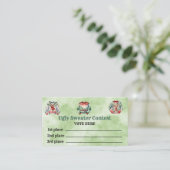 Cartes de vote du concours de pull moche (Debout devant)