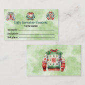 Cartes de vote du concours de pull moche (Devant / Derrière)