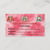 Cartes de vote du concours de pull moche (Devant)