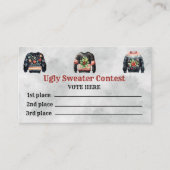 Cartes de vote du concours de pull moche (Devant)