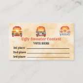 Cartes de vote du concours de pull moche (Devant)