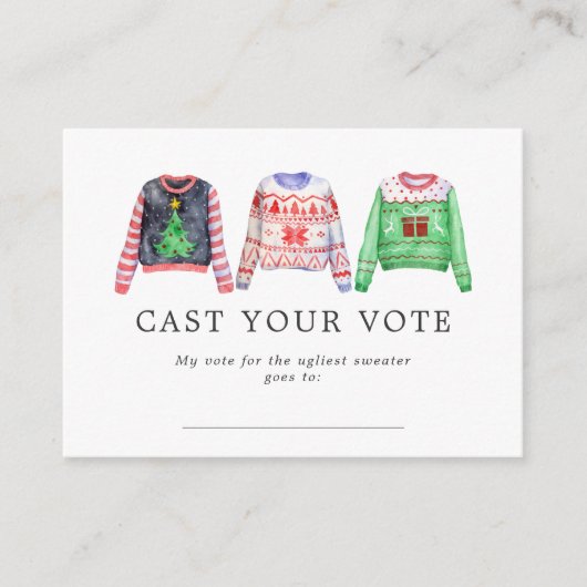 Cartes de vote pour Pull de Noël laid (Devant)