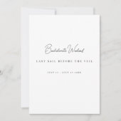 Cartes de week-end de bachelorette blanches modern (Devant)