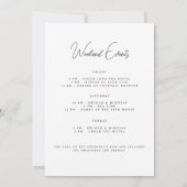 Cartes de week-end de bachelorette blanches modern (Dos)