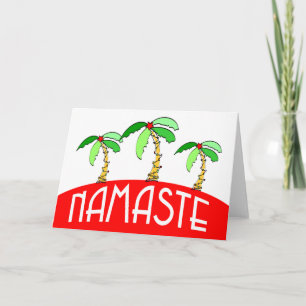 Cartes de yoga de Noël tropicales