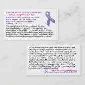 Cartes d'EA/TEF pour des filles (Devant / Derrière)