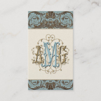 Cartes décorées d'un monogramme baroques Antiqued