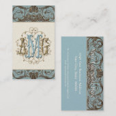 Cartes décorées d'un monogramme baroques Antiqued (Devant / Derrière)