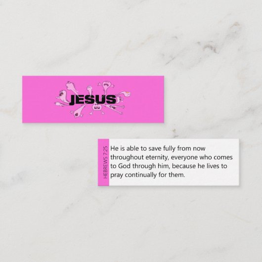 Cartes d'écriture de Jésus effrayant (Devant / Derrière)