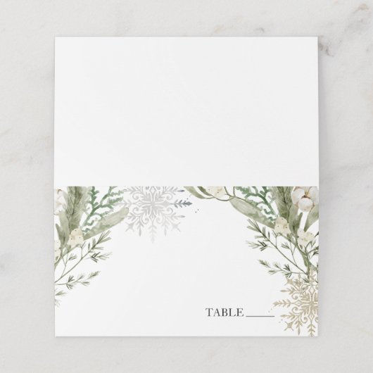 Cartes d'élégant nom de vert persistant d'hiver (Extérieur déplié)