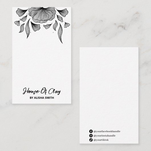 Cartes d'emballage d'art moderne blanc (Devant / Derrière)