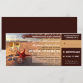 Cartes d'embarquement pour mariage Sunset beach (Devant / Derrière)