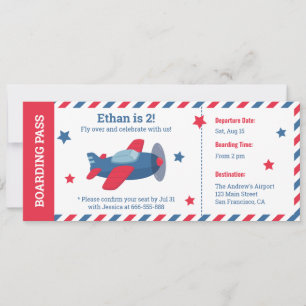 Cartes d'embarquement rayées pour l'anniversaire d