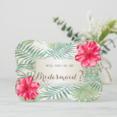 Cartes demoiselle d'honneur Feuilles de palmier tr (Debout devant)