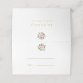 Cartes d'emplacement de mariage florales rose rust (Extérieur déplié)