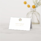 Cartes d'emplacement de mariage florales rose rust (Dos)