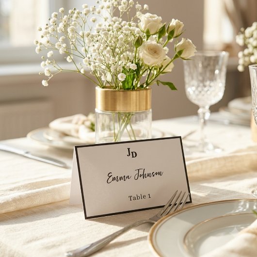 Cartes d'emplacement de mariage minimalistes avec