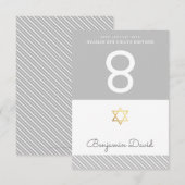 CARTES D'EMPLACEMENT DE TENTE Bar Mitzvah étoile d (Devant / Derrière)