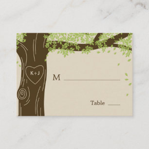 Cartes d'emplacement plat Mariage en chêne