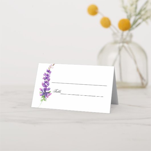 Cartes d'emplacement pour Lavande couleur Mariage  (Dos)