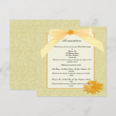 Cartes d'encadrement de fleurs jaunes (Devant / Derrière)