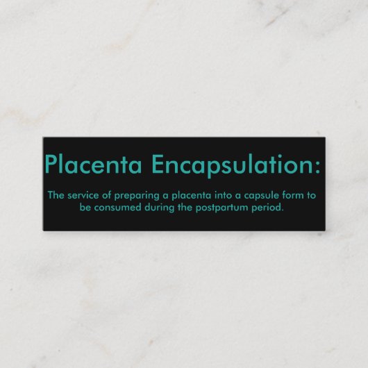 Cartes d'encapsulation de placenta (Devant)