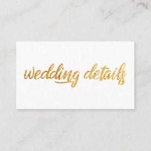 Cartes d'encart de détails de mariage en feuille d