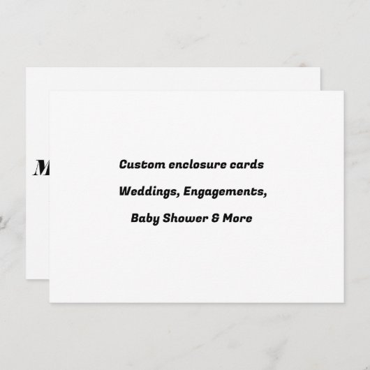 Cartes d'encart personnalisées - Cartes à insérer (Devant / Derrière)