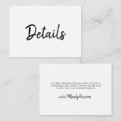 Cartes d'encart simple minimaliste Mandy (Devant / Derrière)