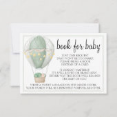 Cartes d'enceinte à baby shower vert à montgolfièr (Devant)