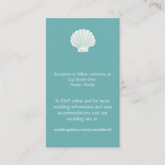 Cartes d'enceinte de mariage de plage (Devant)